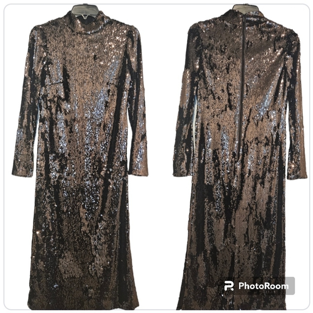 NWT Ted Baker Brookly Sequin Mock Neck Midi Dress sz 6 - Picture 6 of 15